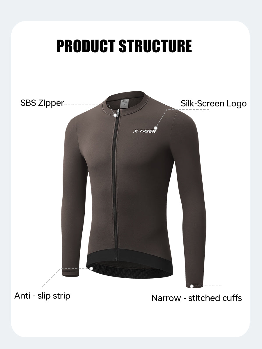 X-TIGER Men’s Thermal Fleece Long-Sleeve Jersey