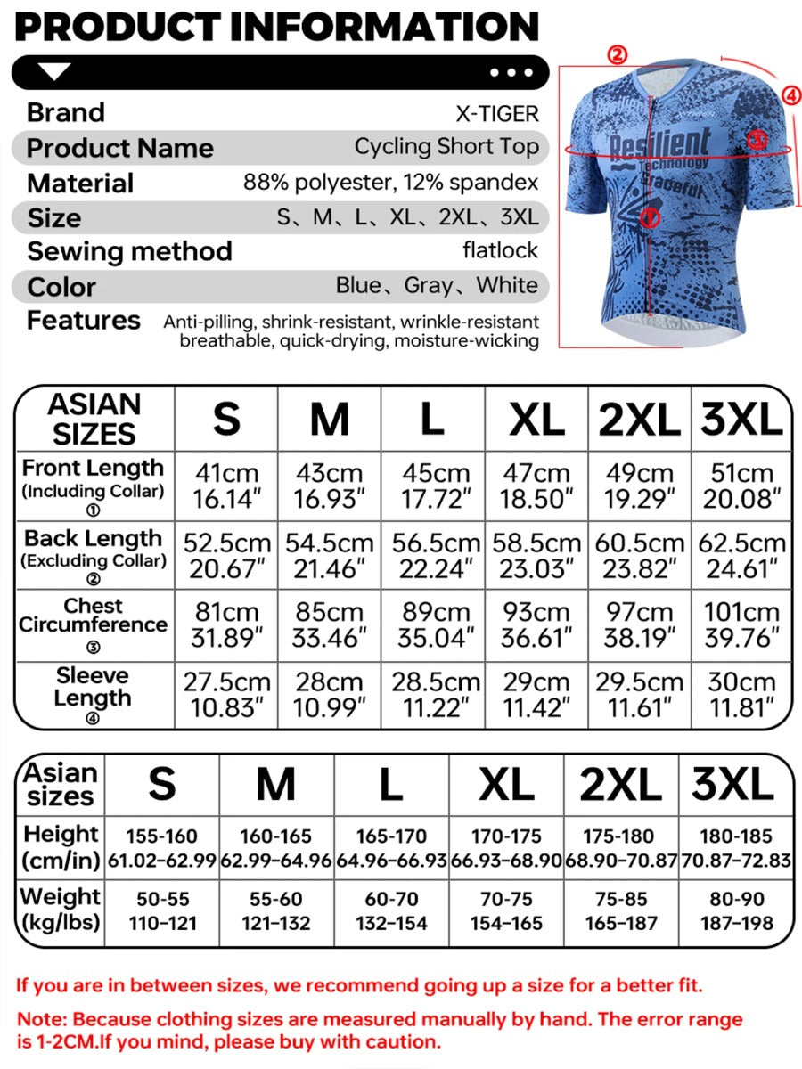 X-TIGER Men’s Pro FIT Short Sleeve Cycling Jersey