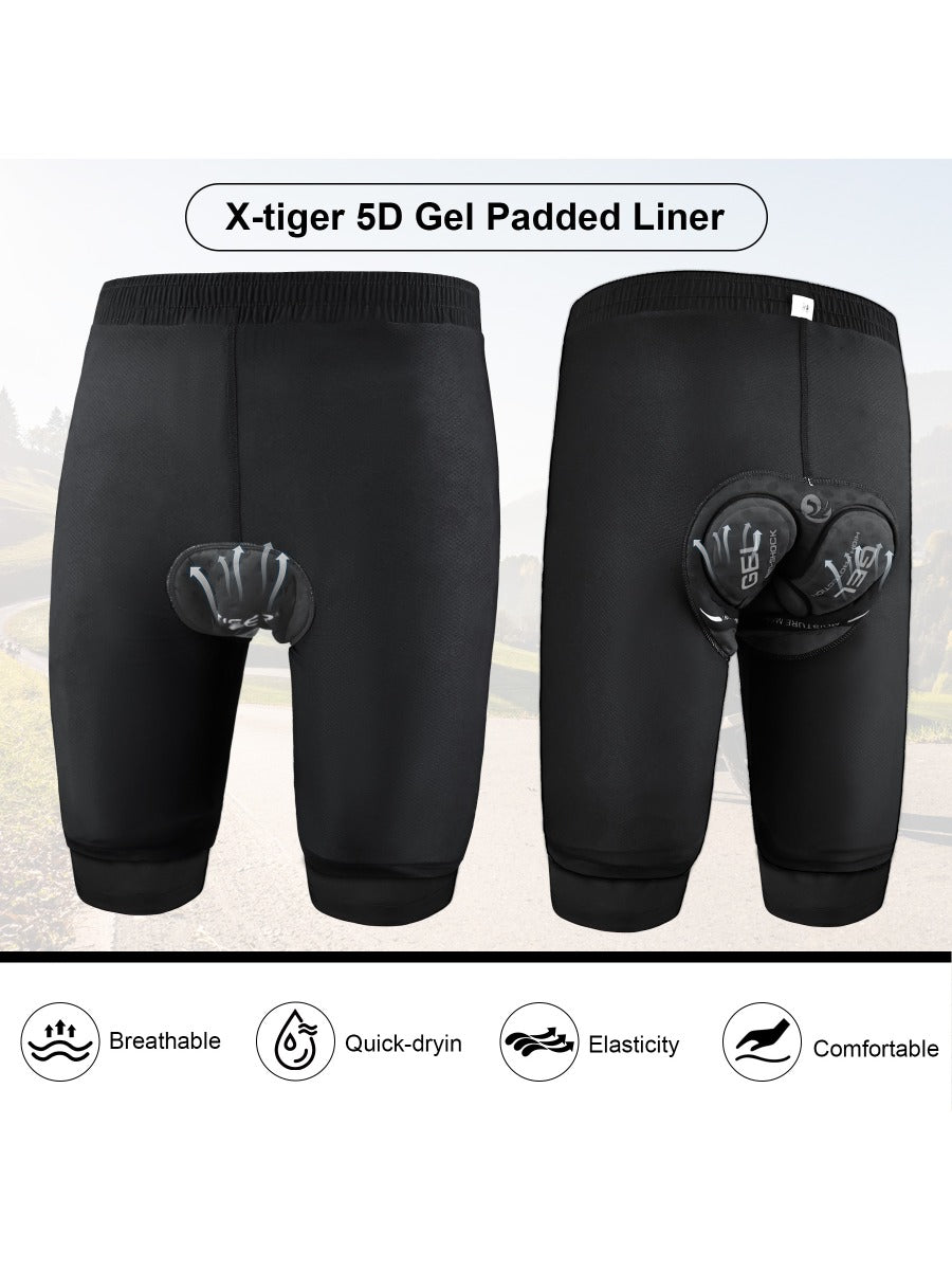 X-TIGER MTB Mountain Bike Shorts with Inner Liner, Quick Dry