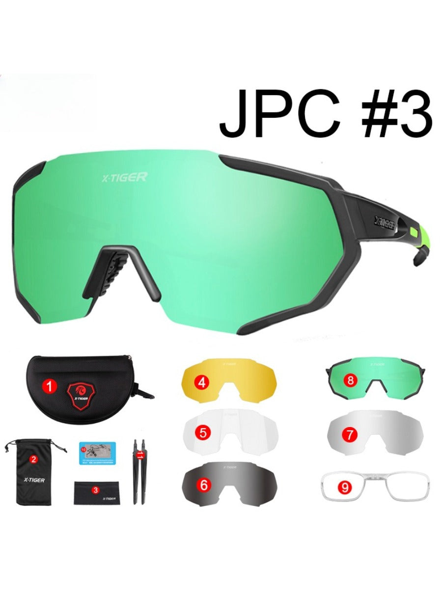 X-TIGER Polarised Eyewear Sport Photochromic Sunglasses Cycling Eyewear Mountain Bike Road Cycling Goggles 3/5 Lens