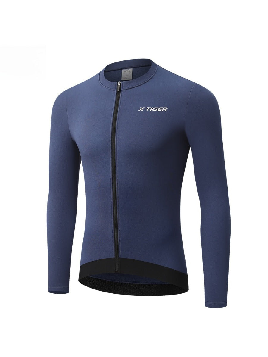 X-TIGER Men's Thermal Cycling Jersey | Winter Fleece Long Sleeve Top