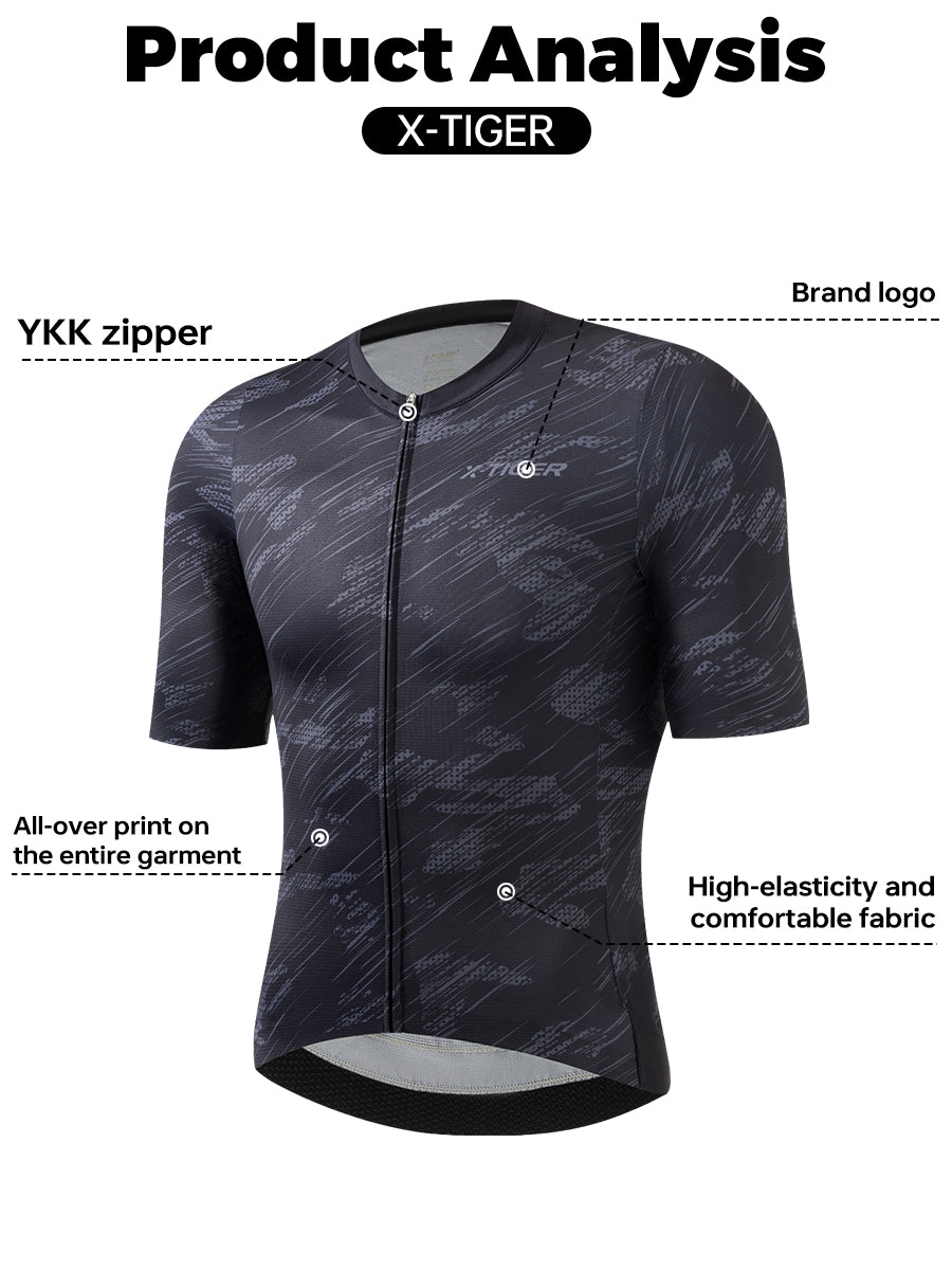 X-TIGER Men's Resilient Bike Jersey | Pro Fit Quick-Dry Riding Top