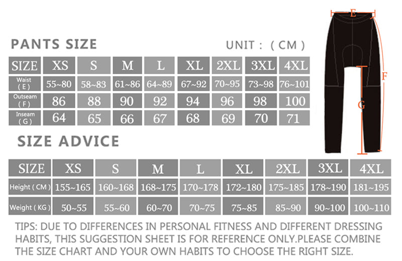 X-TIGER Men’s Fleece Cycling Pants