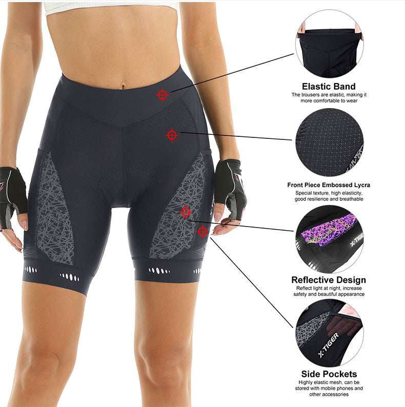 X-TIGER Women’s Racing Reflective Cycling Shorts