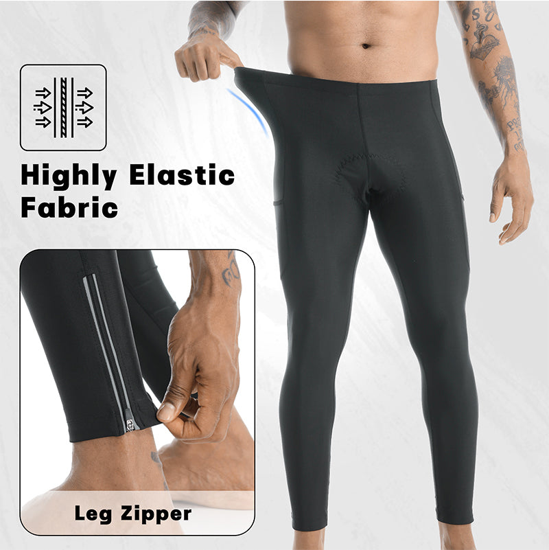 X-TIGER Men’s Windproof Fleece Lined 5D Padded Cycling Tights
