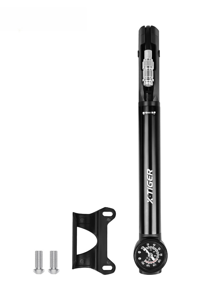 X-TIGER Multi-Functional Bike Inflator 120PSI Hand Pump with Gauge for AV/FV Valve & Sports Balls