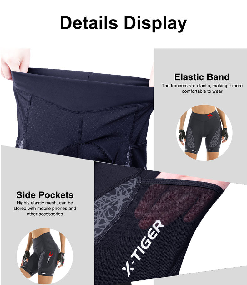 X-TIGER Women’s Racing Reflective Cycling Shorts