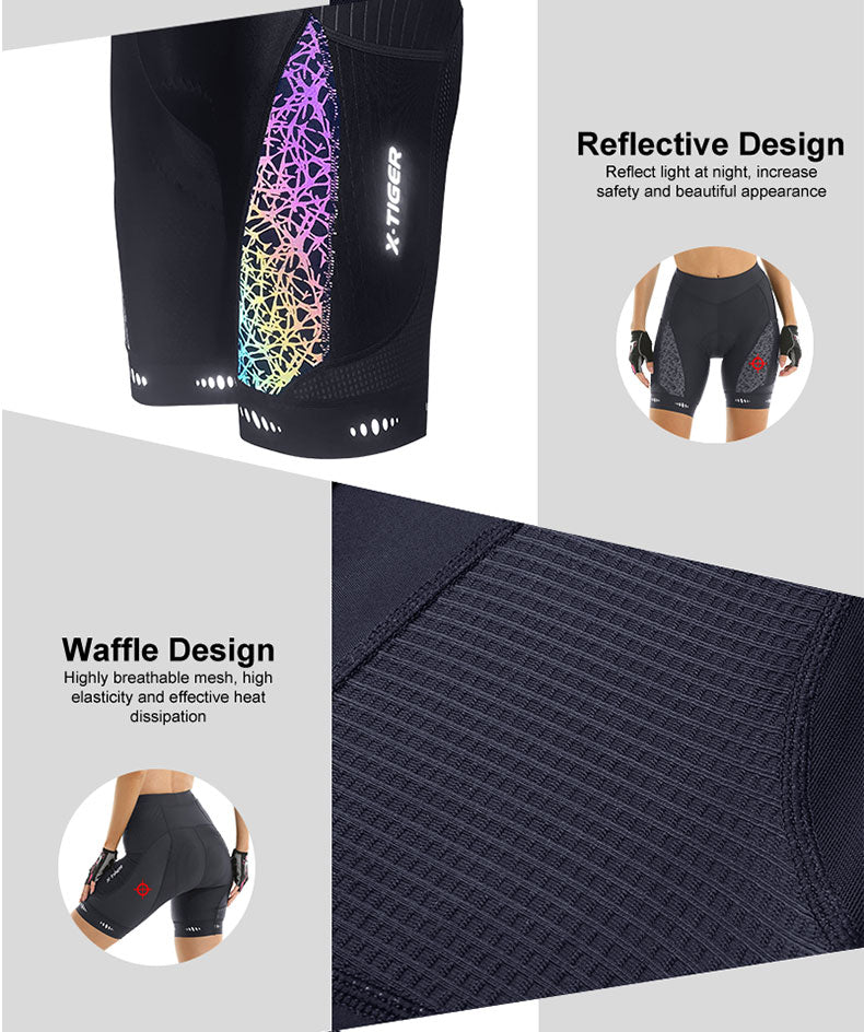 X-TIGER Women’s Racing Reflective Cycling Shorts