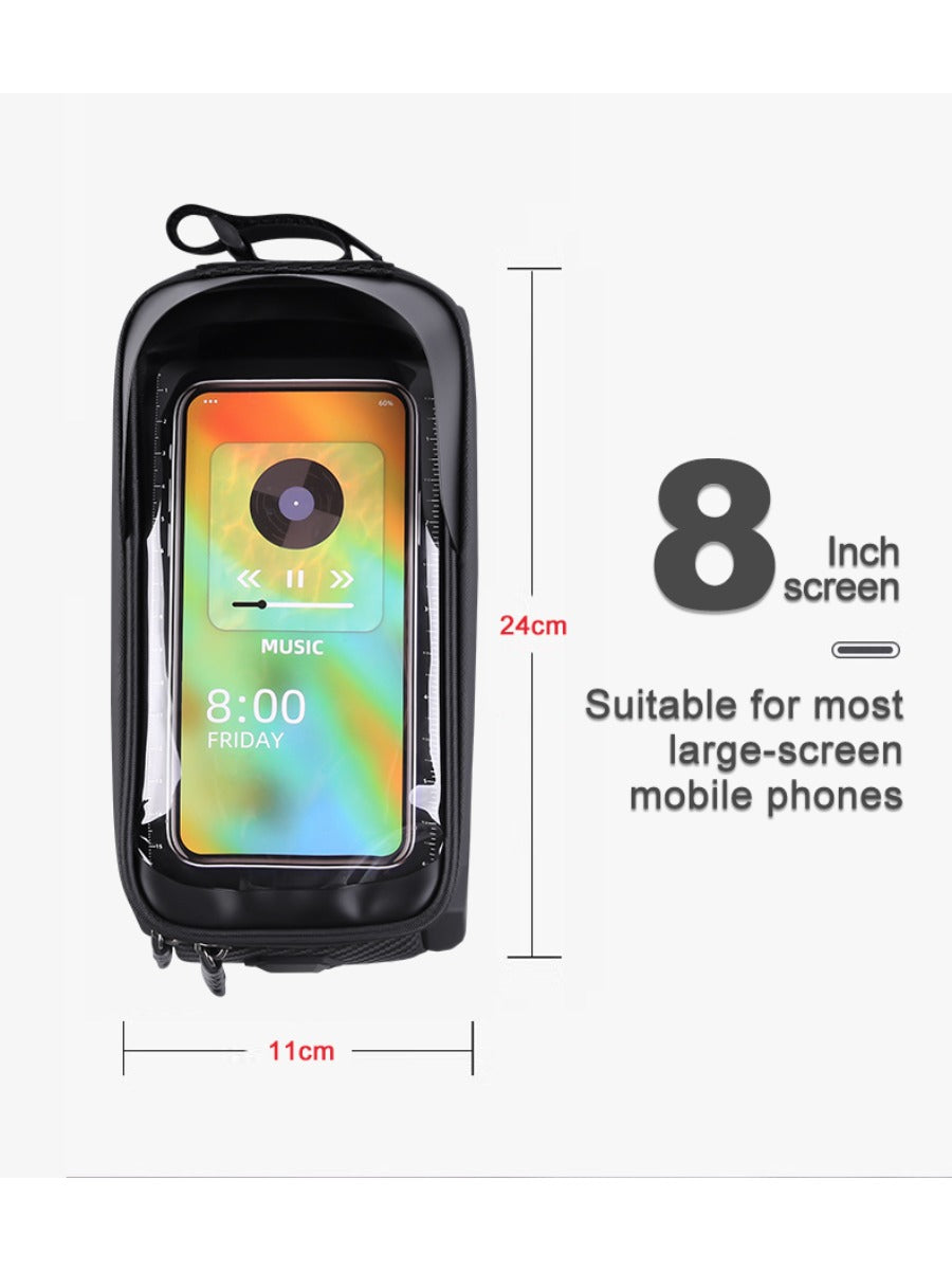 X-TIGER Bicycle Top Tube Bag Bike Phone Front Frame Bag TPU Screen Waterproof Bag for Cell Phone Under 6.7" iPhone 13,14,15 Pro