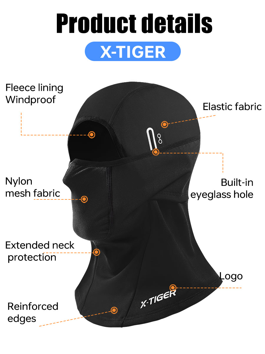 X-TIGER Winter Ski Mask Cycling Mask Anti-Dust Cycling Mask with Filter Windproof Full Face Cover Balaclava Skiing Skating Hat