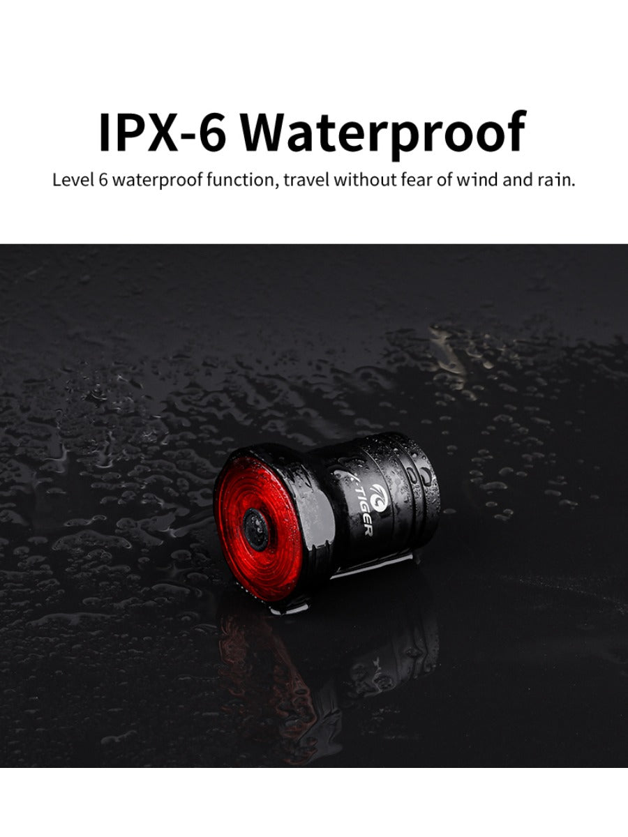 X-TIGER Road Bike Rear Light Smart Brake Sensor Light Bike Tail Light IPX6 Waterproof Rechargeable Tail Light