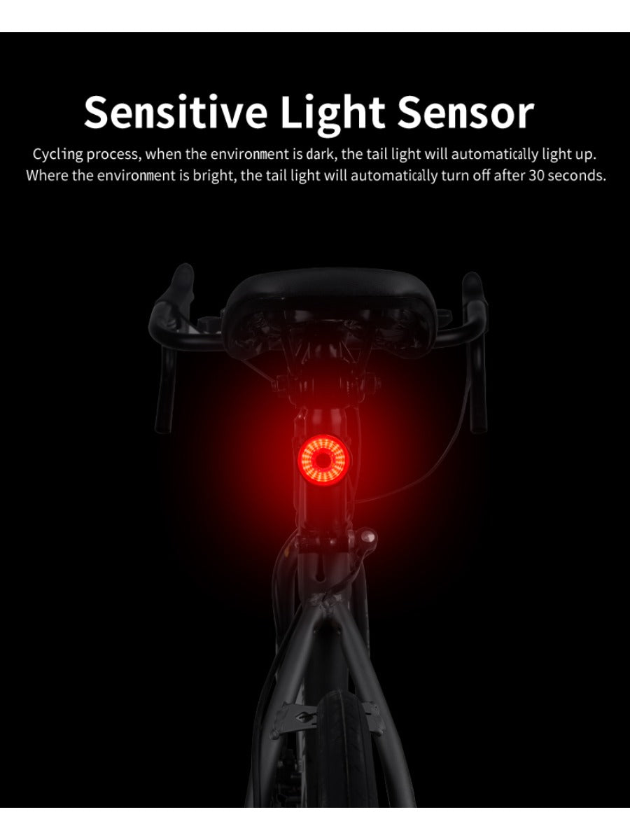 X-TIGER Road Bike Rear Light Smart Brake Sensor Light Bike Tail Light IPX6 Waterproof Rechargeable Tail Light
