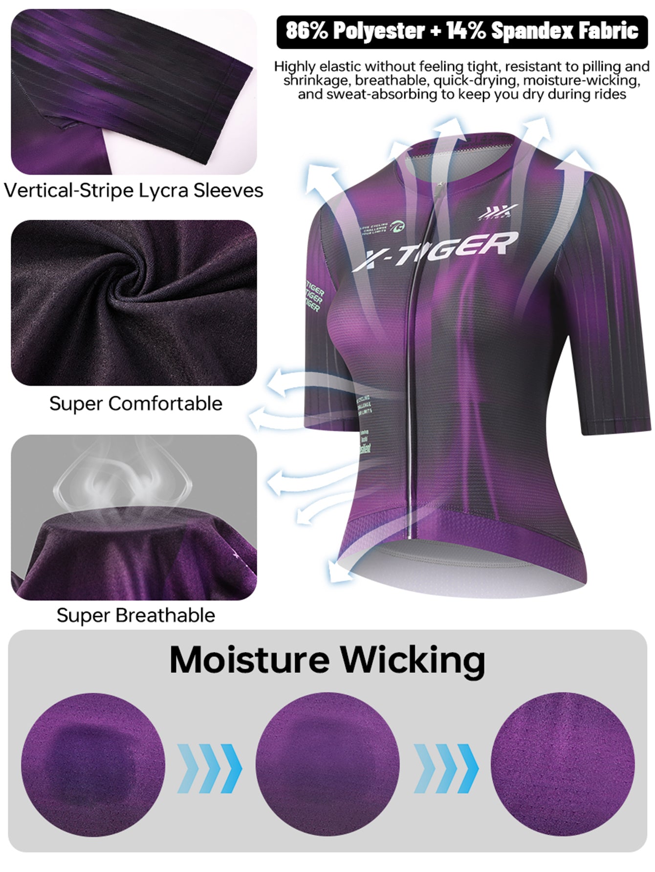 X-TIGER Women’s Advanced Pro Classic Short Sleeve Cycling Jersey