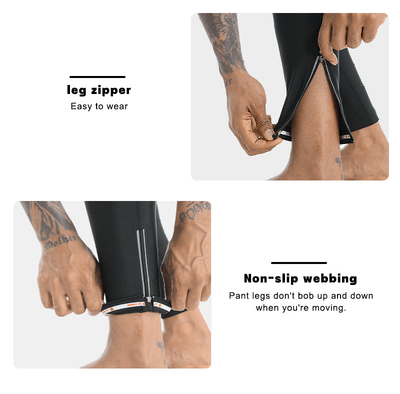 X-TIGER Men’s Windproof Fleece Lined 5D Padded Cycling Tights