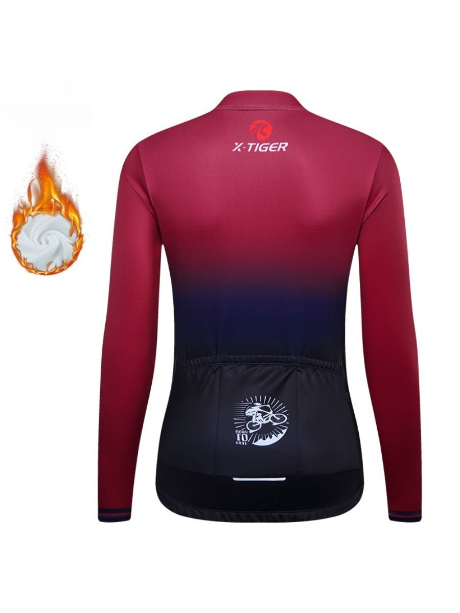 X-TIGER Men’s Pro classic Fleece Lycra Long Sleeve Cycling Jersey