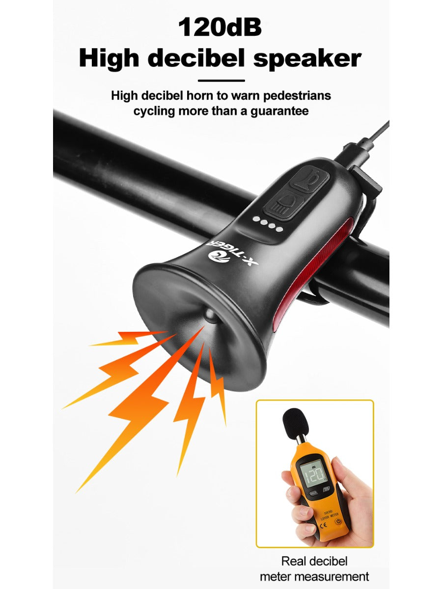X-TIGER Waterproof Electronic Bike Horn High Decibel Warning Bell 6 Hours Battery
