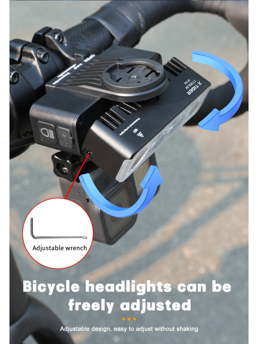 X-TIGER Bike Lights 2800LM IPX6 Waterproof Bike Headlight Night Riding Compatible with Garmin/GoPro Mount Bicycle Front Light