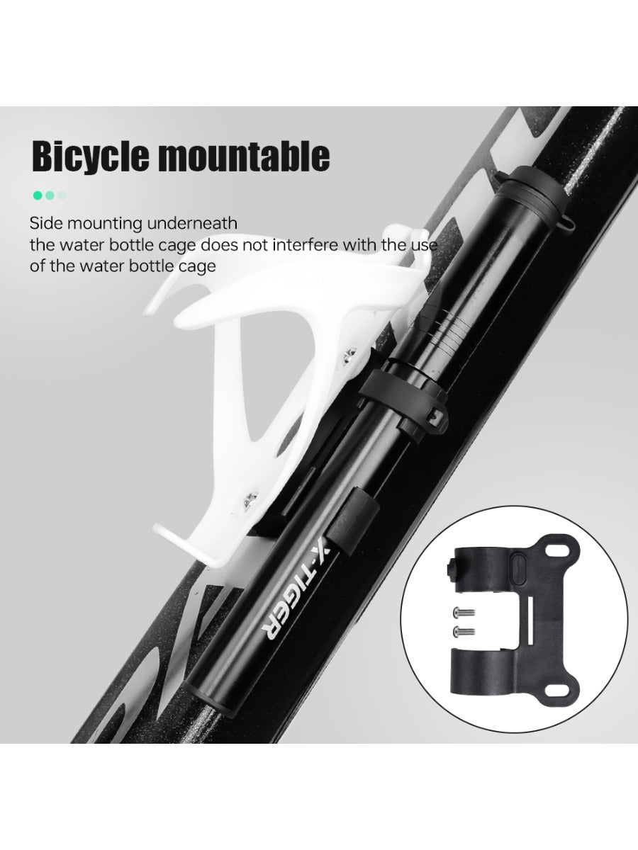 X-TIGER Multi-Functional Bike Inflator 120PSI Hand Pump with Gauge for AV/FV Valve & Sports Balls