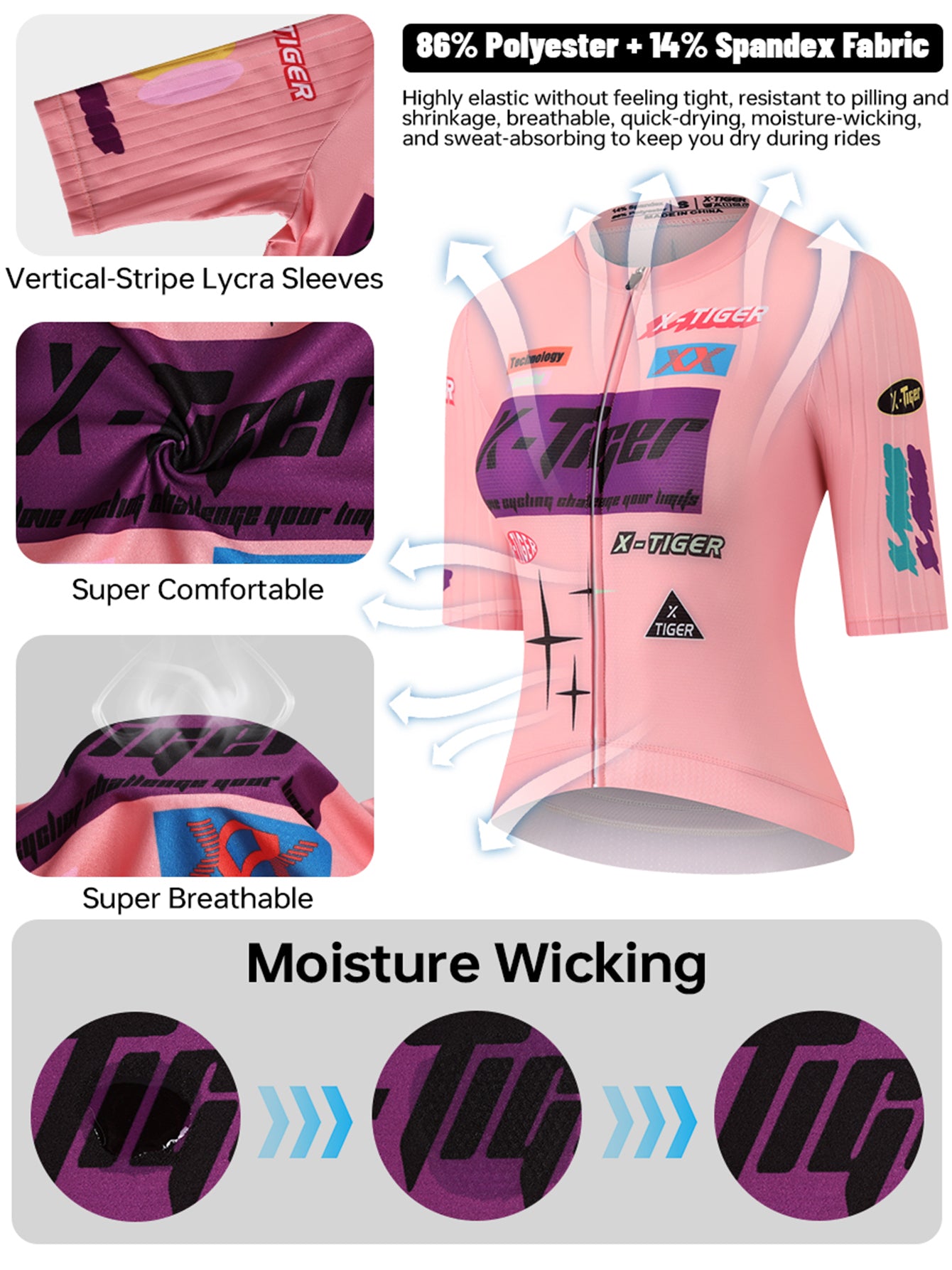 X-TIGER Women’s Advanced Pro Classic Short Sleeve Cycling Jersey