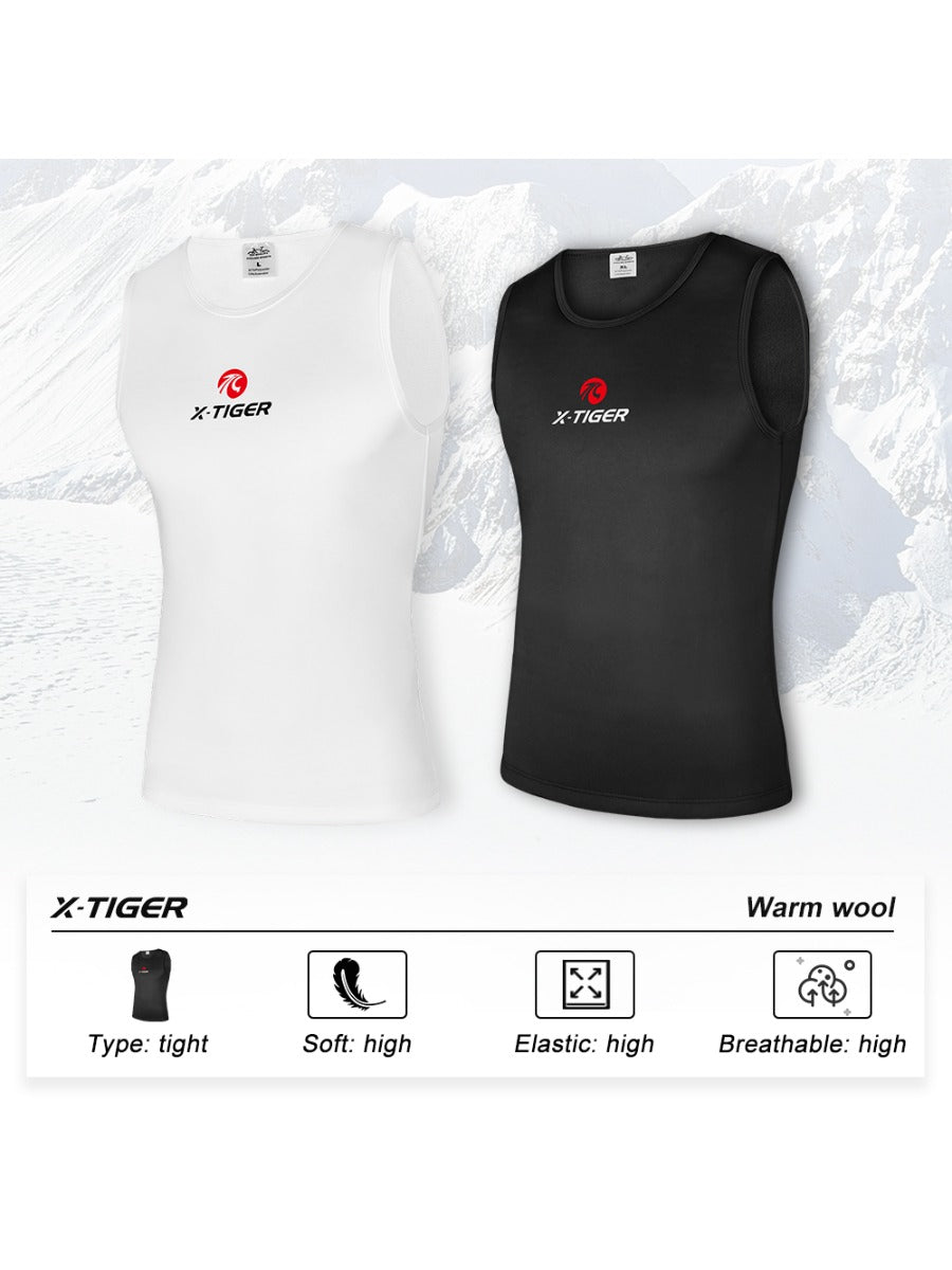 X-TIGER Sleeveless Fleece Bike Underwear Winter Cycling Base Layer