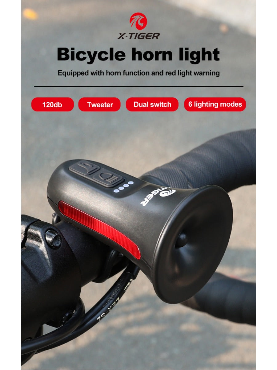 X-TIGER Waterproof Electronic Bike Horn High Decibel Warning Bell 6 Hours Battery