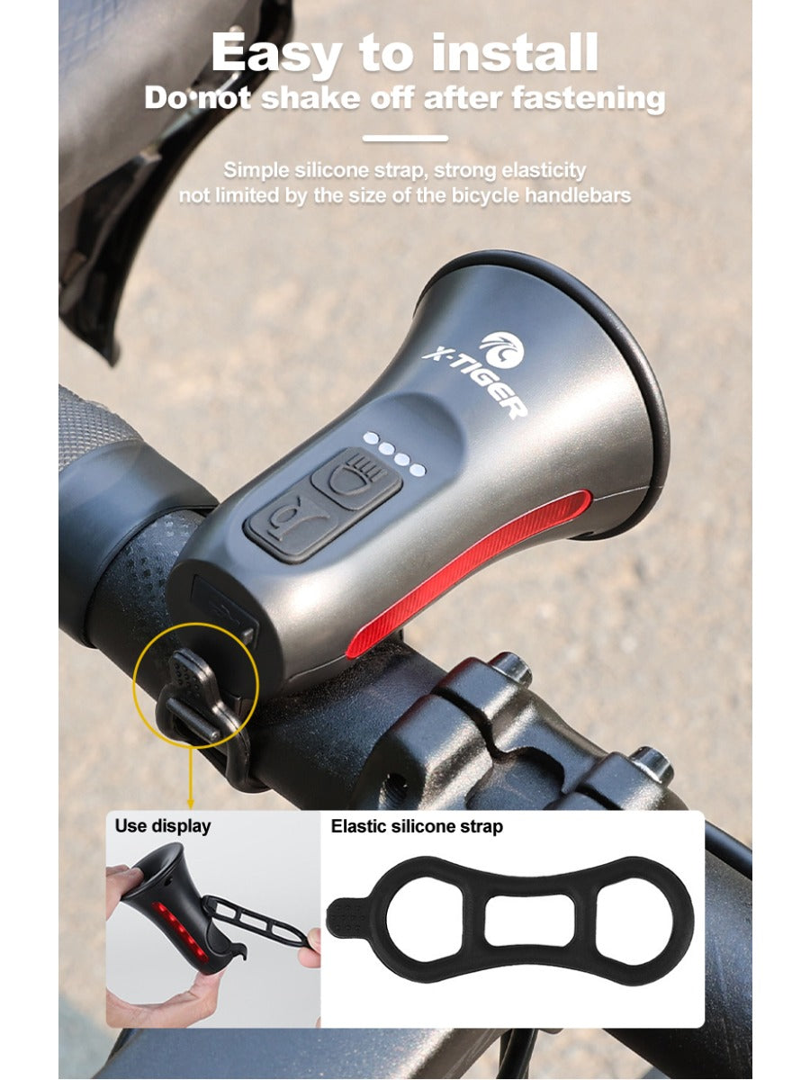 X-TIGER Waterproof Electronic Bike Horn High Decibel Warning Bell 6 Hours Battery