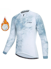 X-TIGER Men’s Pro Fleece Lycra Long Sleeve Cycling Jersey