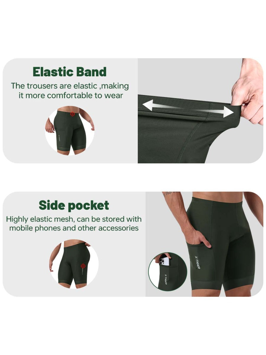 X-TIGER Men’s 3-Pocket Cycling Shorts