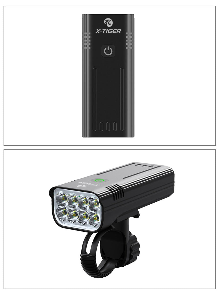 X-TIGER Bike Light Set Powerful USB Rechargeable Bright 10000mAh Bicycle Front Lights IPX5 Waterproof Front Lamp