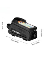 X-TIGER Bicycle Top Tube Bag Bike Phone Front Frame Bag TPU Screen Waterproof Bag for Cell Phone Under 6.7" iPhone 13,14,15 Pro