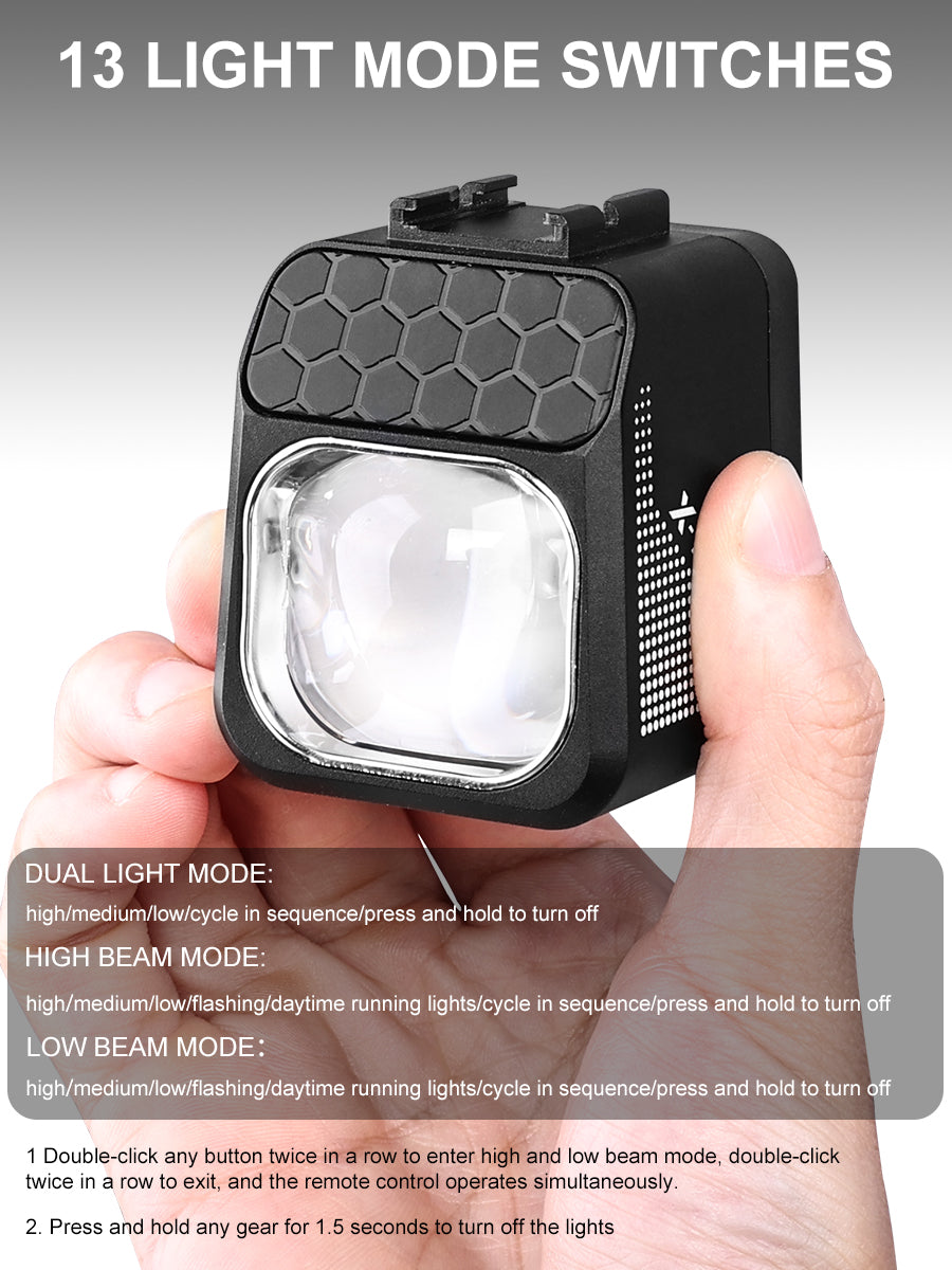 X-TIGER 1600 LM Bicycle Light High Low Beam Night Riding Headlight GoPro Hanging Wireless Remote Control MTB Road Bicycle Lights
