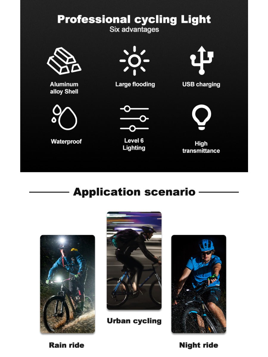 X-TIGER Cycling Headlight Waterproof Bike Light 1200 mAh USB Rechargeable LED Bicycle Lamp MTB Road