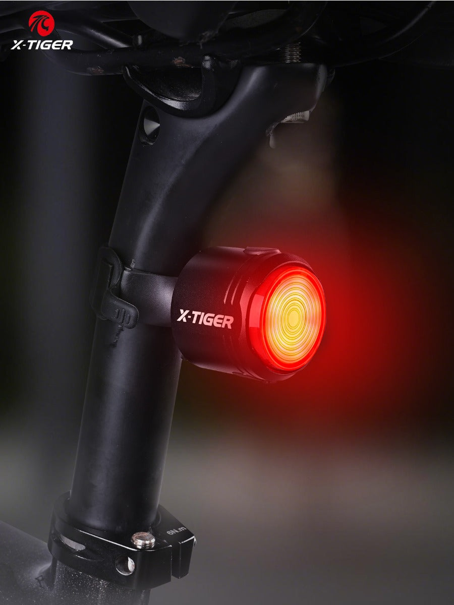 X-TIGER Bike Rear Light High Brightness Smart Brake Sensing Light IPX6 Waterproof LED Charging Taillight