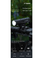 X-TIGER Bicycle Light IP66 Rainproof Bike Flashlight Type-C Rechargeable MTB Road Bike Front Lamp