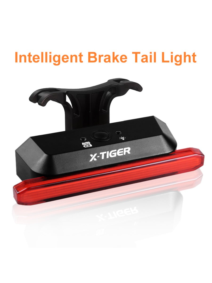X-TIGER Bicycle Tail Light Smart Brake Sensor Light IPX5 Waterproof LED Rechargeable Cycling Tail Light Warning Light
