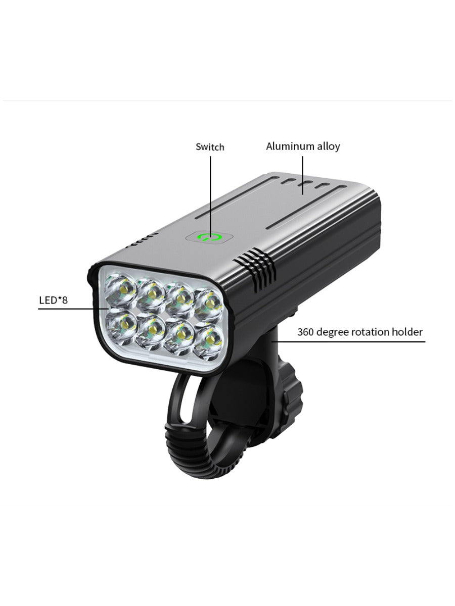 X-TIGER Bike Light Set Powerful USB Rechargeable Bright 10000mAh Bicycle Front Lights IPX5 Waterproof Front Lamp