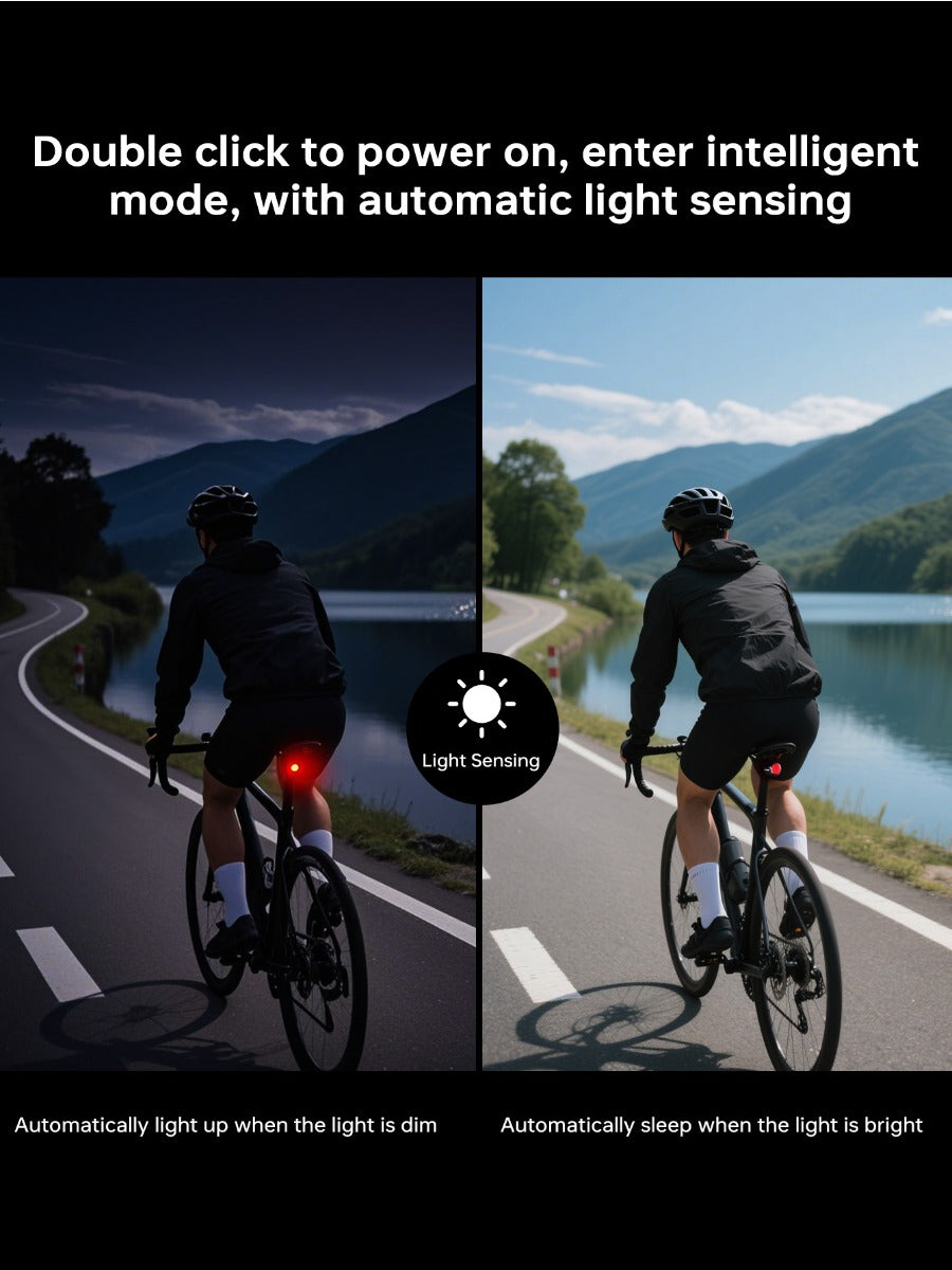 X-TIGER Bike Rear Light High Brightness Smart Brake Sensing Light IPX6 Waterproof LED Charging Taillight