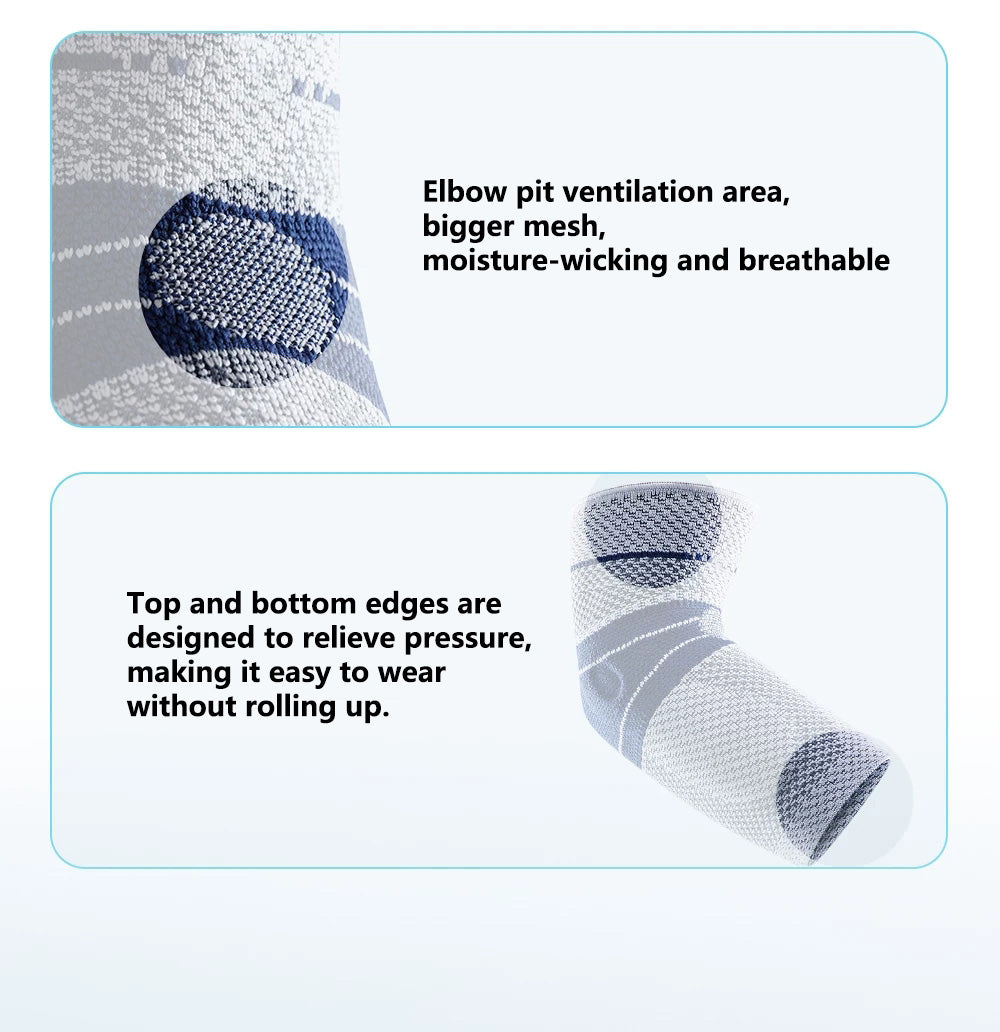 X-TIGER Elbow Guards for Athletic Use Breathable Compression Elbow Pads