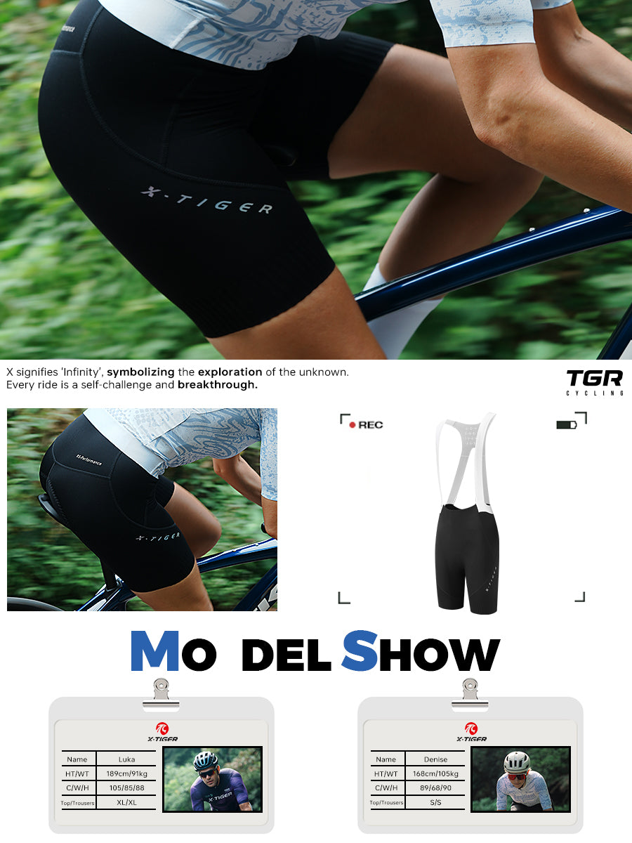 X-TIGER Women's Cycling Bib Shorts 200 High Density Padded
