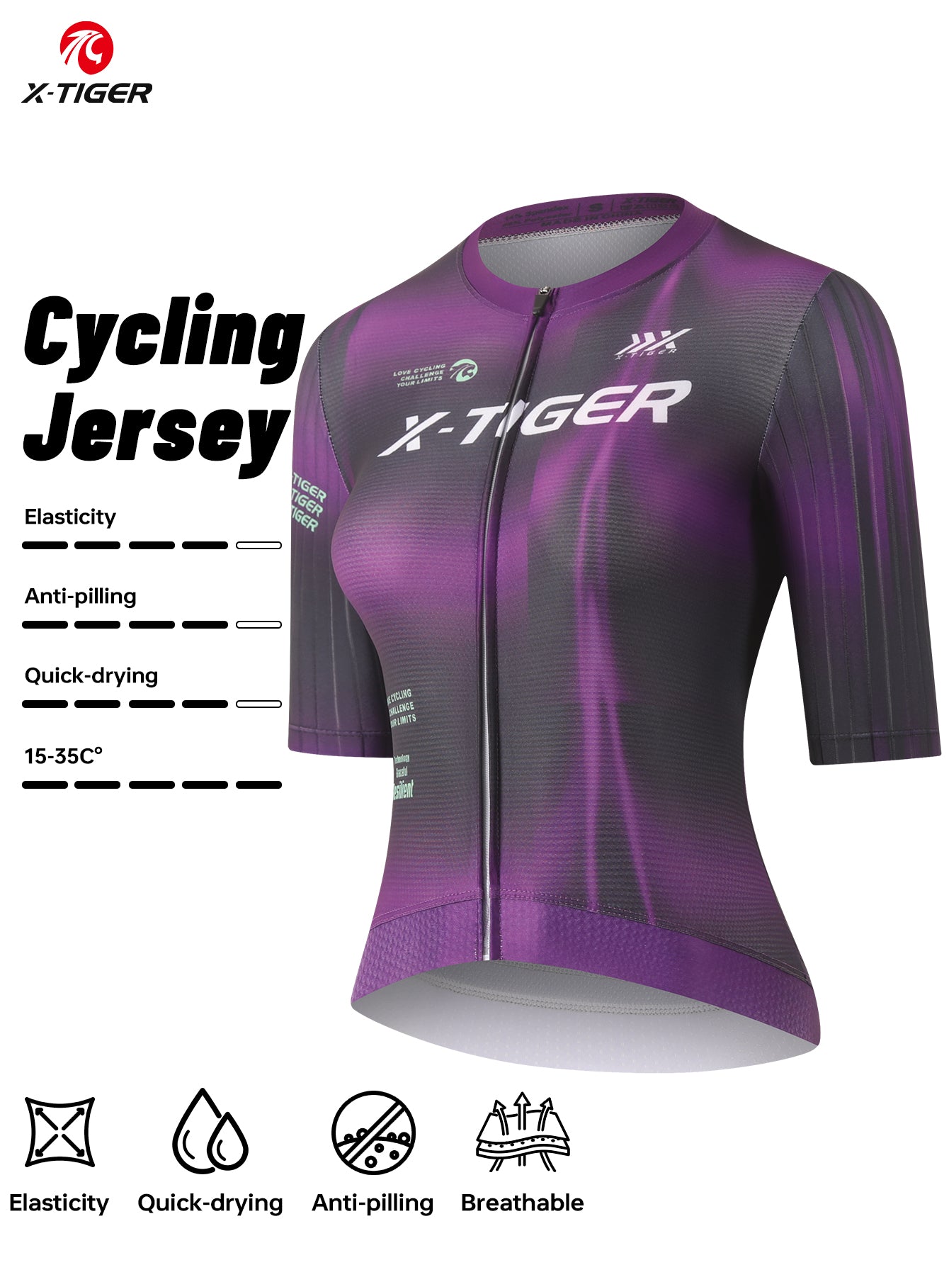 X-TIGER Women’s Advanced Pro Classic Short Sleeve Cycling Jersey