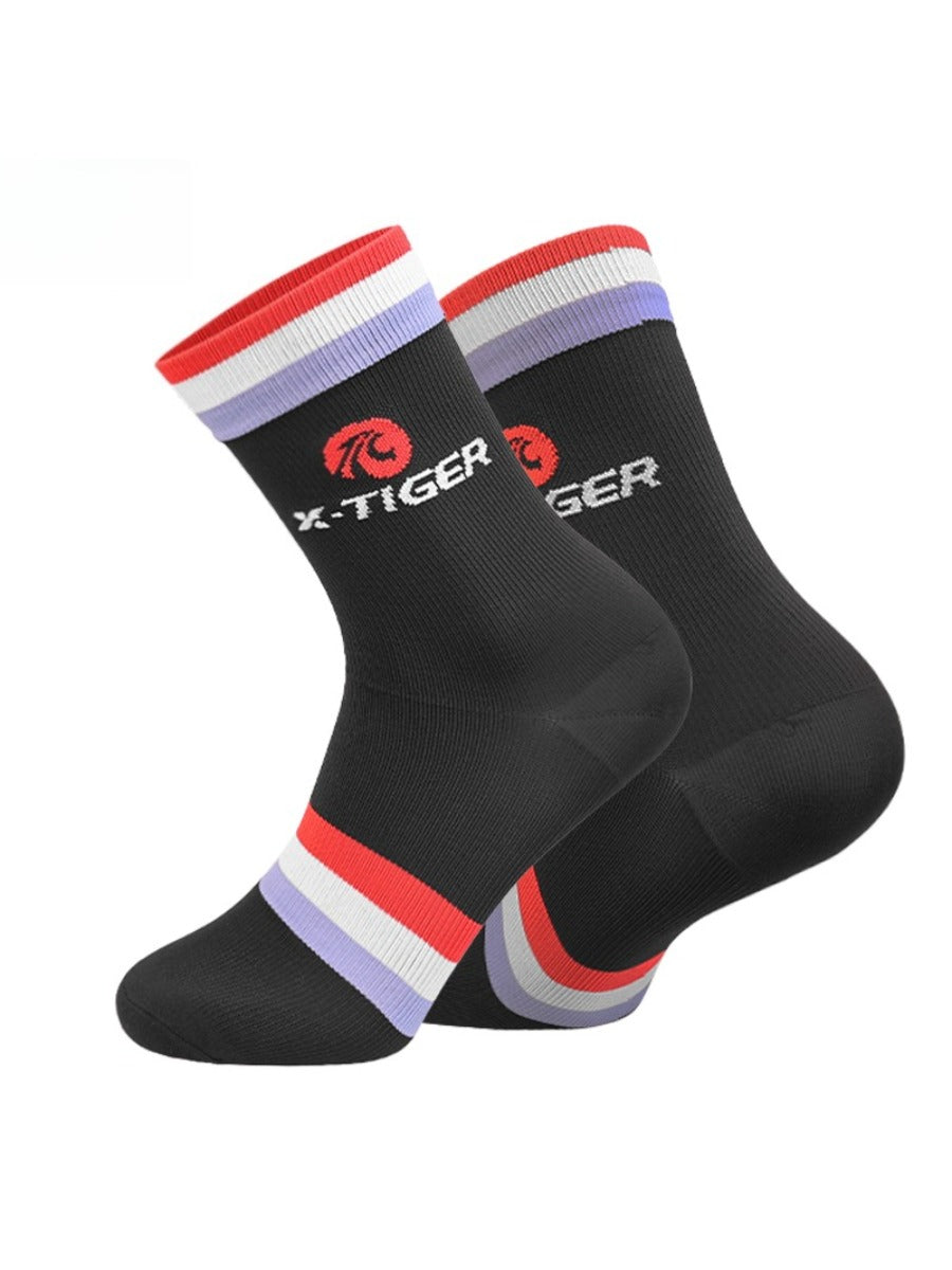 X-TIGER Cycling Crew Socks Men Women Breathable Bicycle Socks Outdoor Racing Bike Compression Sport Unisex Running Socks