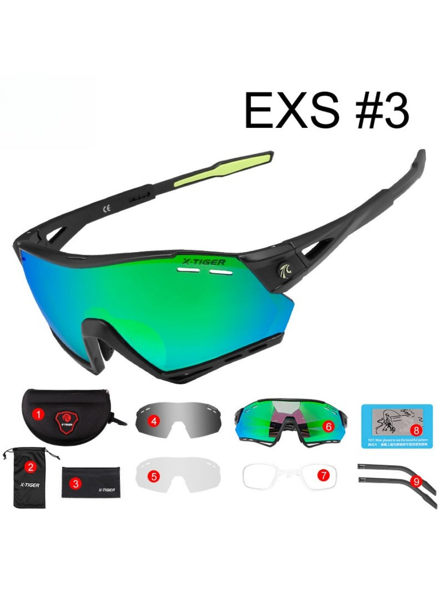 X-TIGER Cycling Glasses Men Women 3 Lens Polarized Bicycle Sunglasses Running Fishing Sports Eyewear Mountain Hiking Goggles