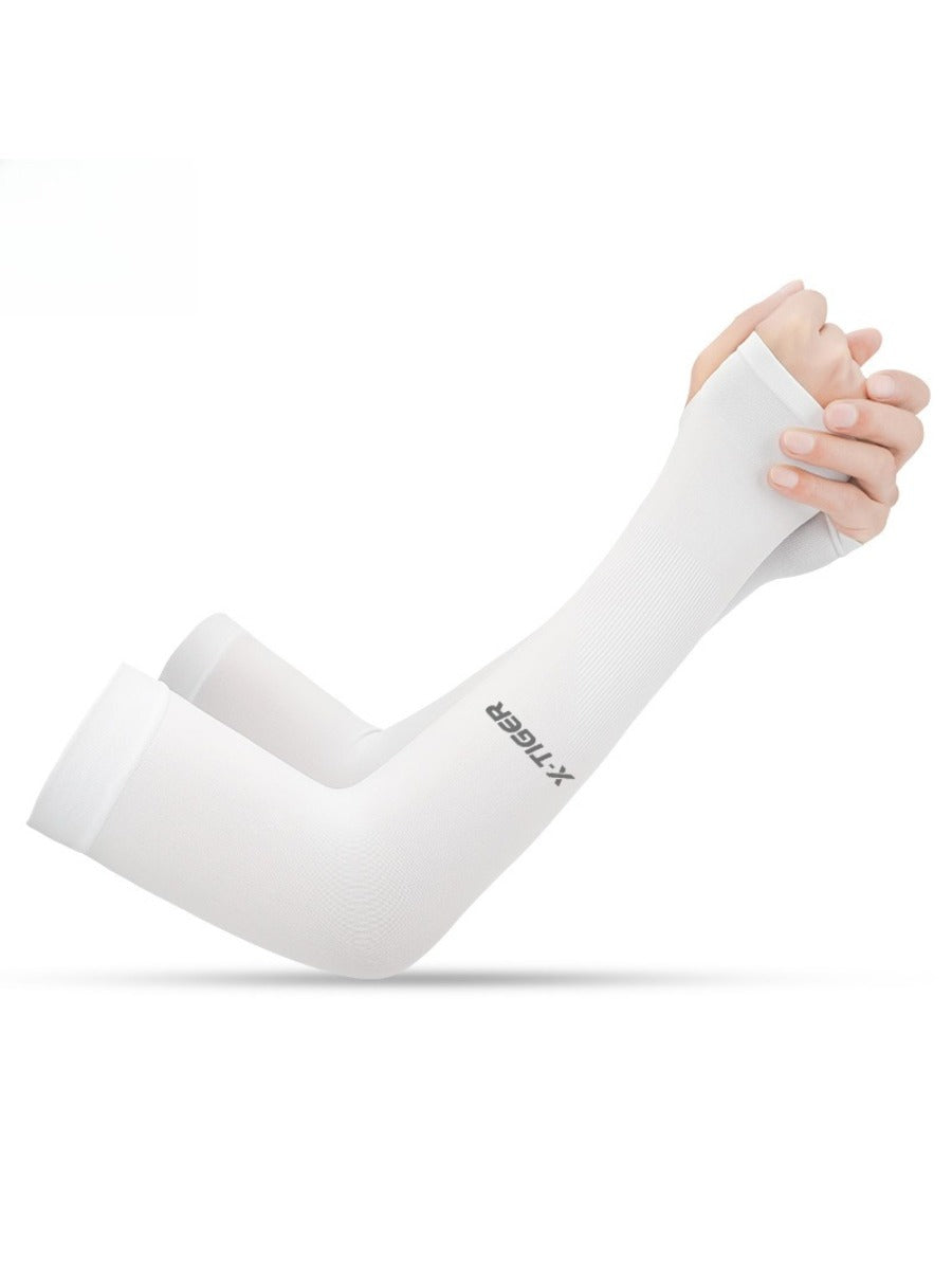 X-TIGER Breathable Ice Fabric UV Protection Running Arm Sleeve Basketball Elbow Pad Outdoor Sports Arm Warmer Cooling Hand Cover