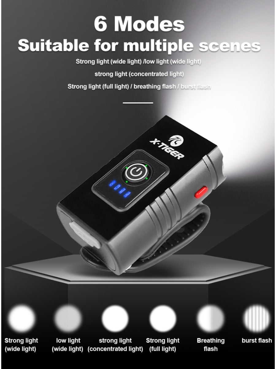 X-TIGER Cycling Headlight Waterproof Bike Light 1200 mAh USB Rechargeable LED Bicycle Lamp MTB Road