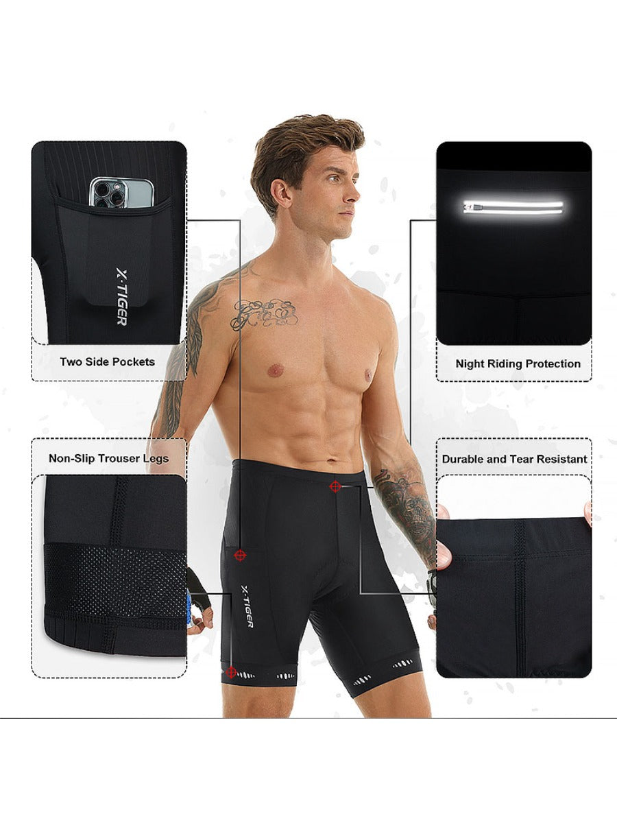 X-TIGER Men’s 3-Pocket Cycling Shorts