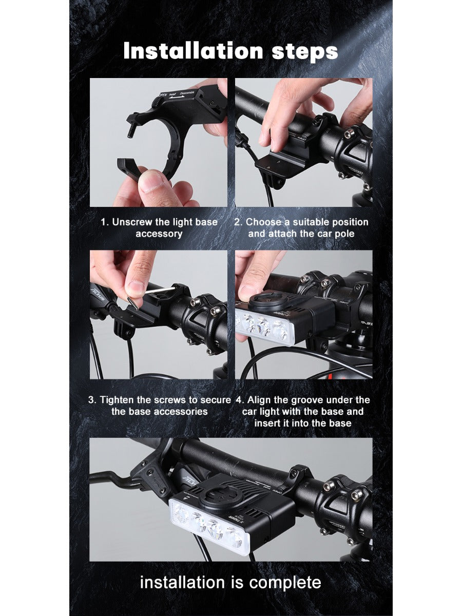 X-TIGER Bike Lights 2800LM IPX6 Waterproof Bike Headlight Night Riding Compatible with Garmin/GoPro Mount Bicycle Front Light