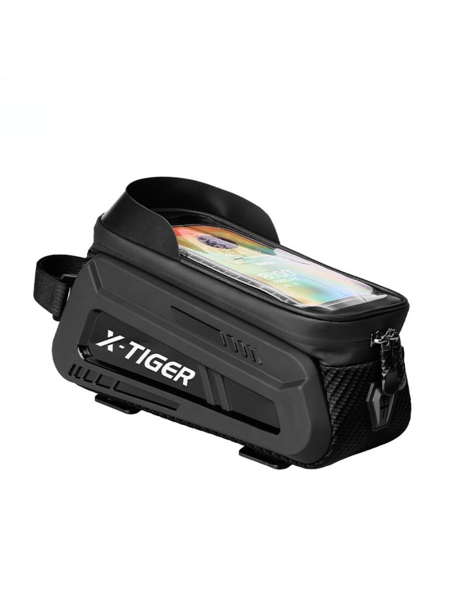 X-TIGER Bicycle Top Tube Bag Bike Phone Front Frame Bag TPU Screen Waterproof Bag for Cell Phone Under 6.7" iPhone 13,14,15 Pro