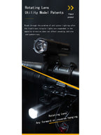X-TIGER Bicycle Light IP66 Rainproof Bike Flashlight Type-C Rechargeable MTB Road Bike Front Lamp