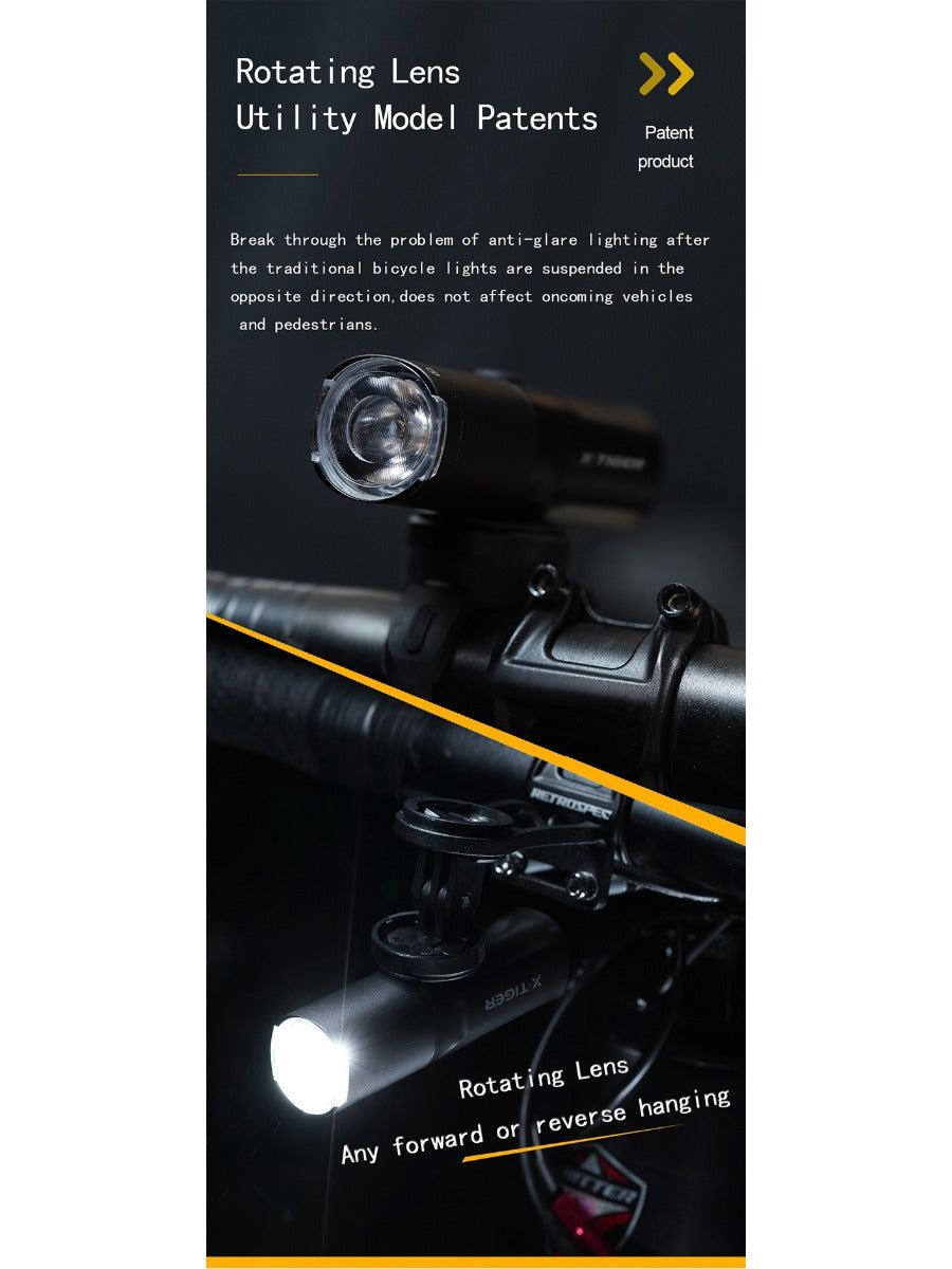 X-TIGER Bicycle Light IP66 Rainproof Bike Flashlight Type-C Rechargeable MTB Road Bike Front Lamp