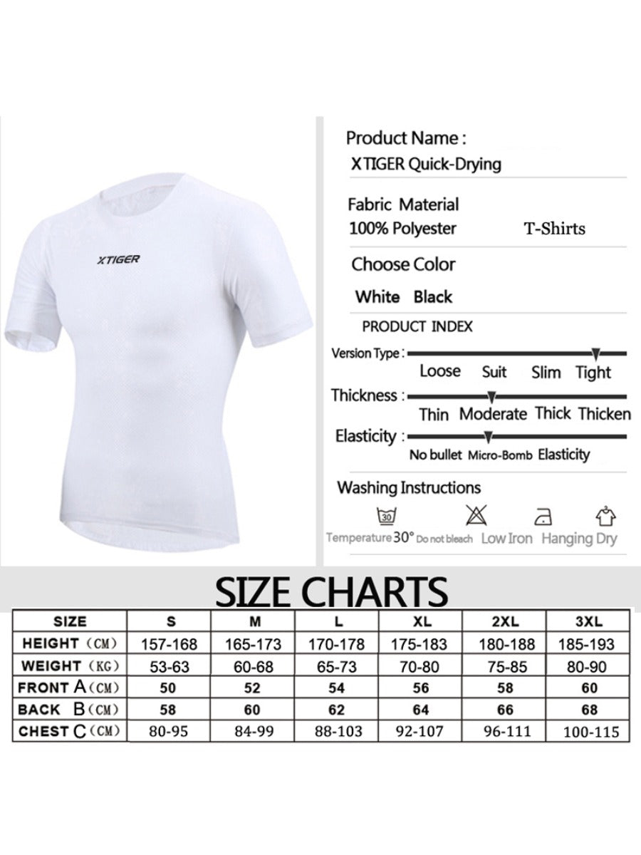 X-TIGER Short Sleeve Quick Dry Mesh Base Layer Bike Underwear